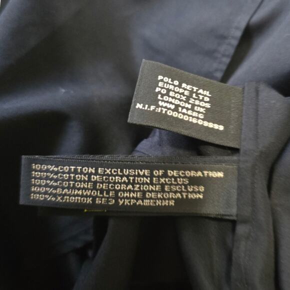 Ralph Lauren Black Label Black Cotton Logo Embroidered Button Front Shirt size 6 - Picture 7 of 9